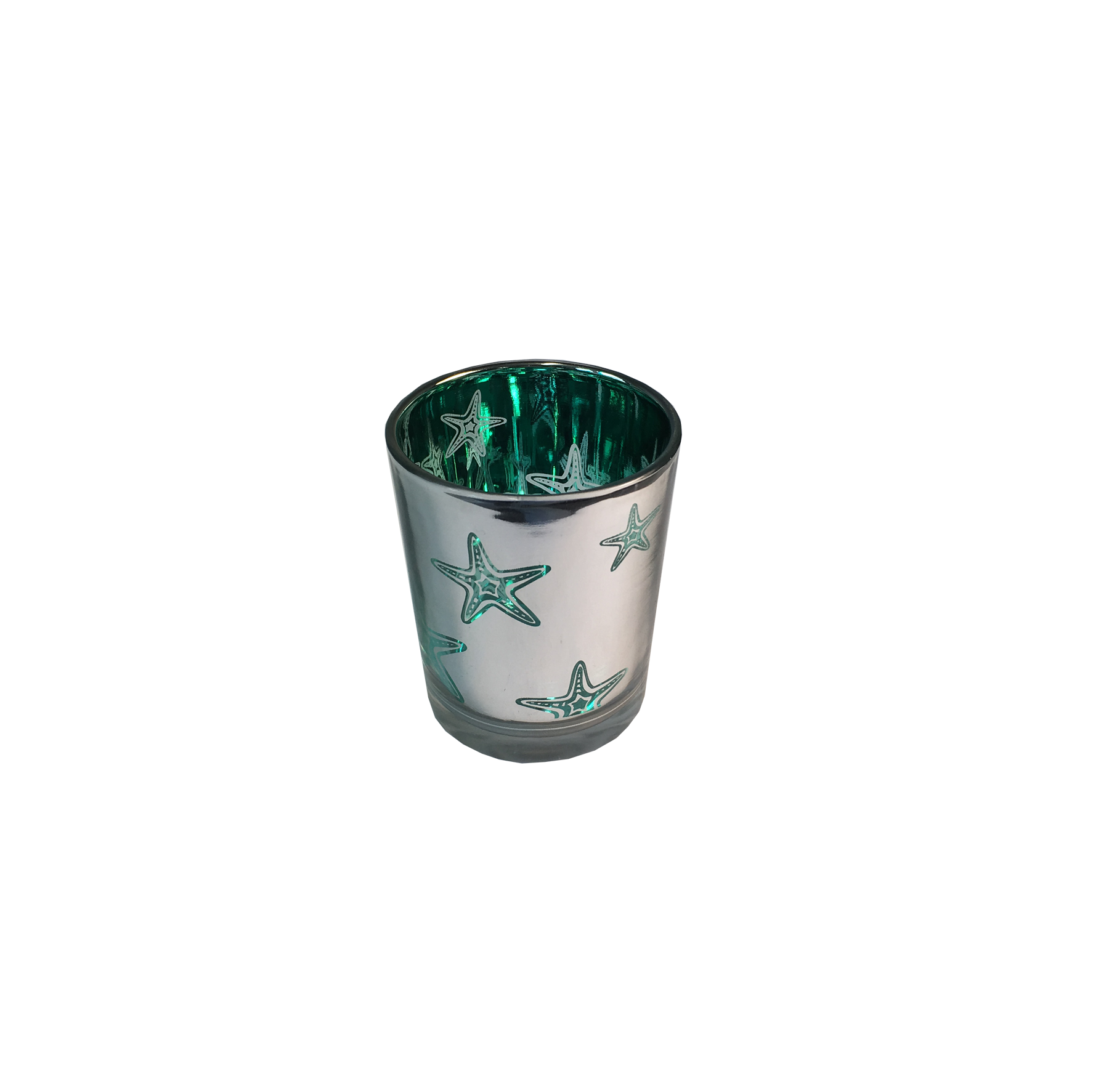 Aqua And Silver Starfish Tealight Holder Home Decor Coloured