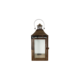 SMALL RECTANGLE BEATEN ROSE GOLD METAL LANTERN