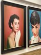 AUDREY WITH BLUE BACKGROUND BLACK/GOLD FRAMED ART