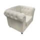 VELVET CHESTERFIELD 1 SEAT - WHITE