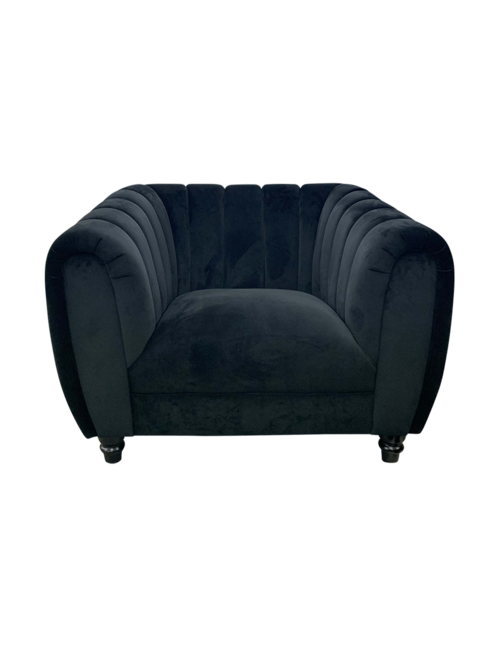 KARLI BLACK VELVET 1 SEAT SOFA