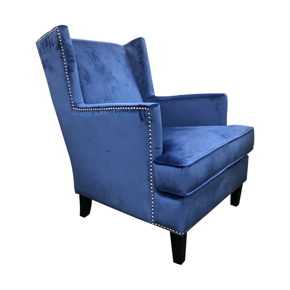 Royal blue wingback chair hot sale