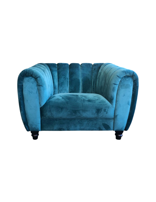 KARLI PEACOCK VELVET 1 SEAT SOFA