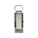 MEDIUM RECTANGLE SILVER METAL LANTERN LEATHER HANDLE