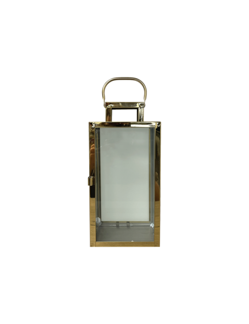 SMALL GOLD SQUARE METAL LANTERN