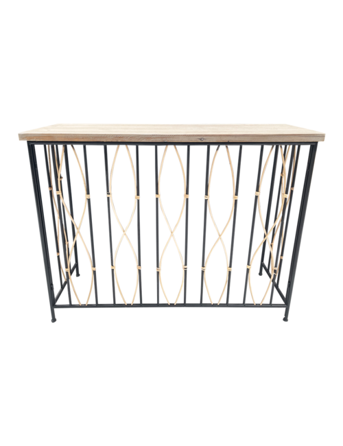 BLACK AND RATTAN CONSOLE