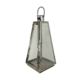 MEDIUM  PYRAMID SILVER METAL LANTERN