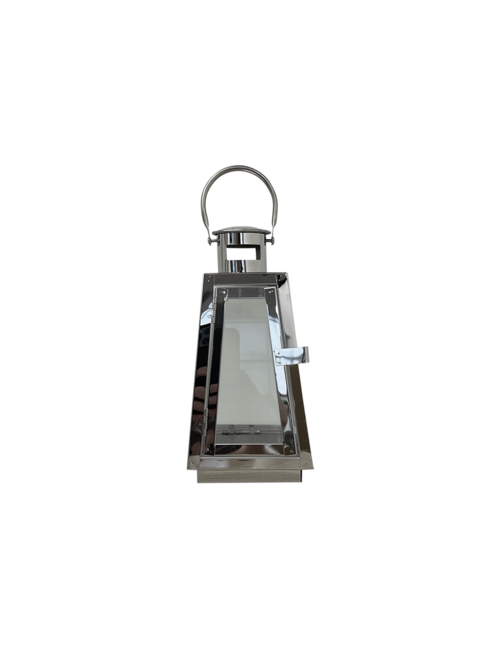 SMALL PYRAMID SILVER METAL LANTERN