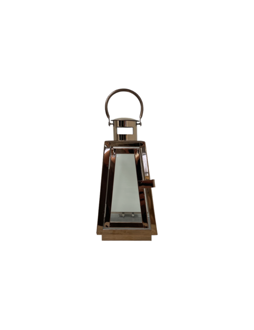 SMALL PYRAMID ROSE GOLD METAL LANTERN