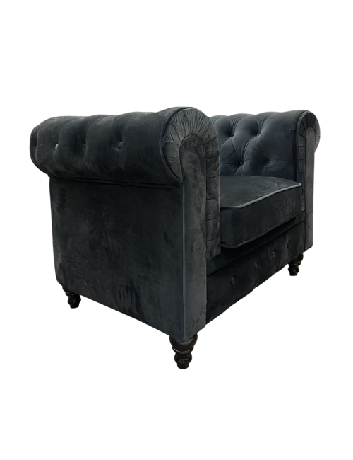 Velvet Chesterfield 1 Seat - Black - Furniture-Sofas & Armchairs ...
