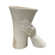 GLOSS WHITE VASE HELD BY HANDS