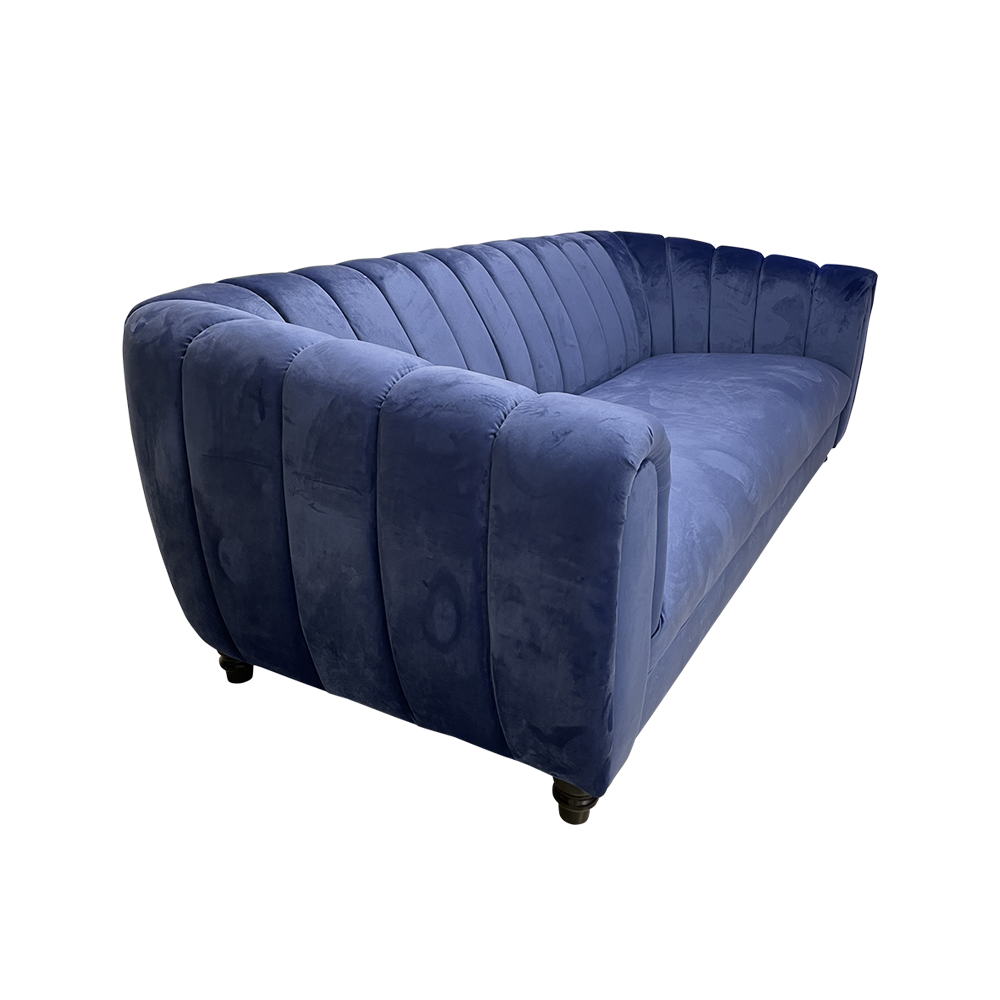 Karli Royal Blue Velvet 3 Seat Sofa Furniture Sofas And Armchairs