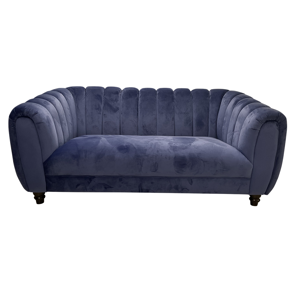 KARLI ROYAL BLUE VELVET 2 SEAT SOFA - Furniture-Sofas & Armchairs ...