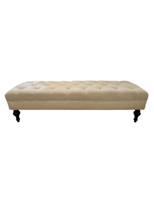 HARRISON RECTANGLE- WHITE VELVET OTTOMAN