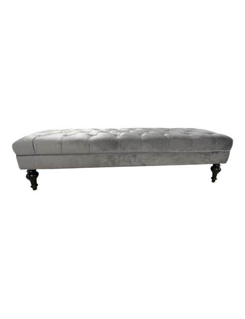 Harrison Rectangle- Light Grey Velvet Ottoman 