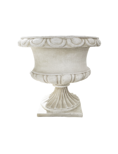 OUTDOOR POT WITH FLUTED BASE