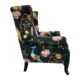 Peacock Fabric Wingback Armchair