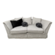 2 Seat Linen Sofa With Brass Nails And 5 Cushions