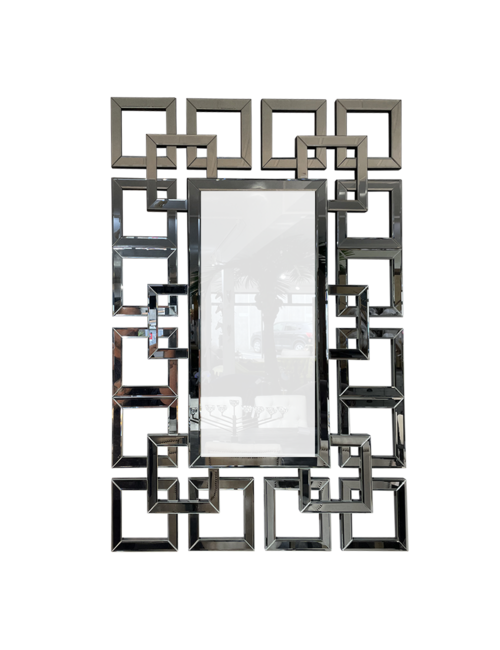 Rectangle Mirror with Square Cutout Frame Design