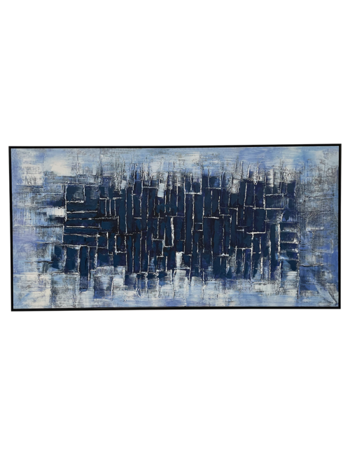 Blue Mosaic in Black Frame