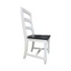 White Wood Black Pad Dining Chair