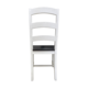 White Wood Black Pad Dining Chair