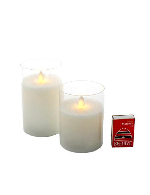 Glass Moving Wick Candle  Clear SML 100mm