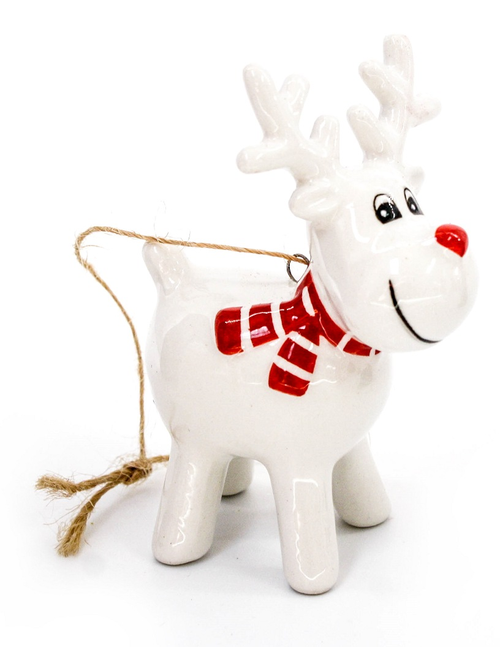 Tree Hangers  Ceramic Reindeer Standing