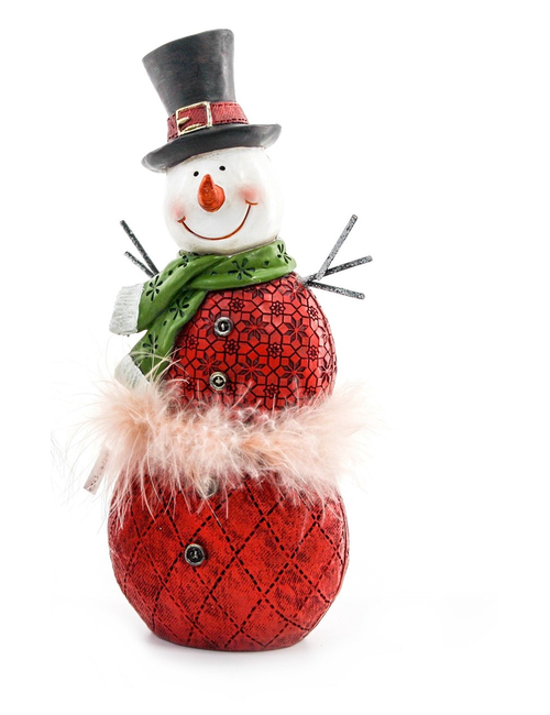 Red & Green II Fluffy Snowman  Large