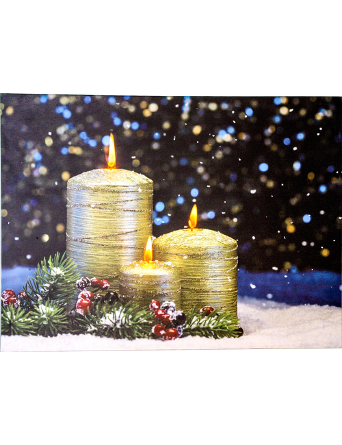 Light Picture 40 x 30 - Christmas Gold Candles