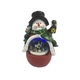 SNOWMAN WITH ROTATING TRAIN AND LED