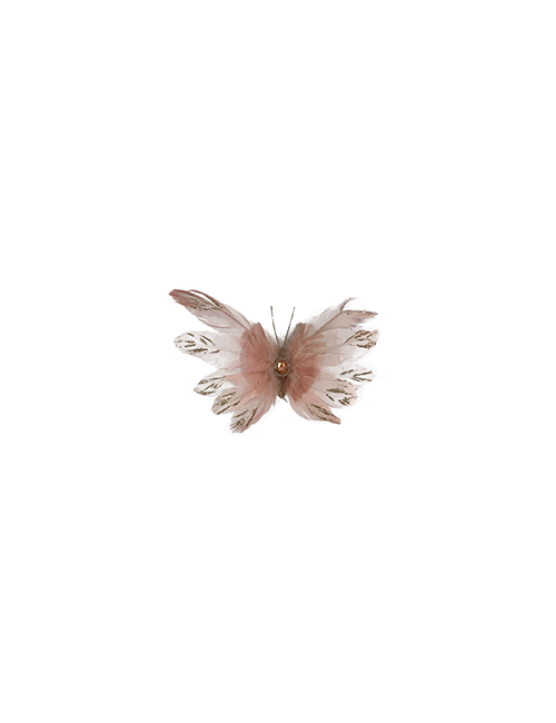 BLUSH PINK FEATHER BUTTERFLY WITH JEWEL
