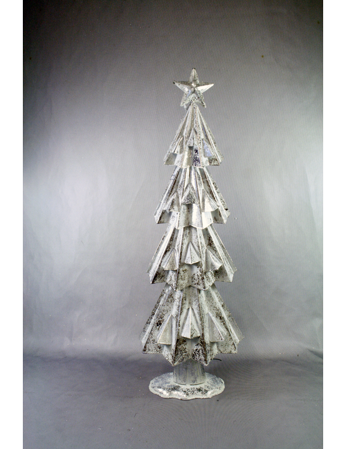 60CMH WHITE/SILVER METAL TREE