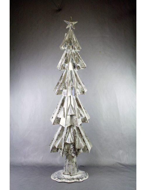 80CMH WHITE/SILVER METAL TREE