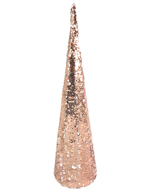 60CMH PINK AND WHITE SEQUIN CONE