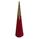 60CMH RED VELVET GOLD GLITTER CONE TREE