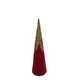 40CMH RED VELVET GOLD GLITTER CONE TREE