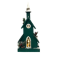 GREEN WOODEN BIRDHOUSE WITH LIGHT