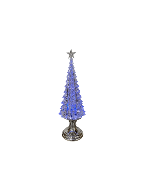 28CMH ACRYLIC LED TREE ON SILVER STAND