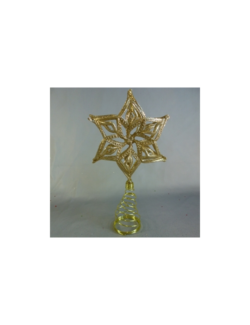 CHAMPAGNE GLITTER FLOWER TREE TOPPER