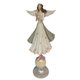 WHITE PINK ANGEL STANDING ON BALL