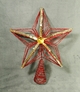 RED GLITTER STAR WITH GOLD SEQUINS TREE TOPPER