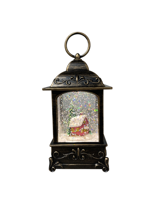 SMALL HOUSE IN SQUARE LAMP SNOWGLOBE