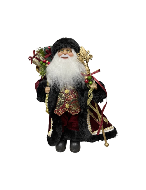 30CMH STANDING SANTA IN RED BLACK TRIM - Christmas : Affordable ...