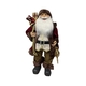 60CMH STANDING SANTA IN BURGANDY SHORT COAT