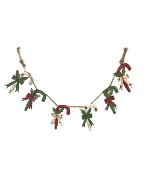 AGED METAL CANDY CANE GARLAND