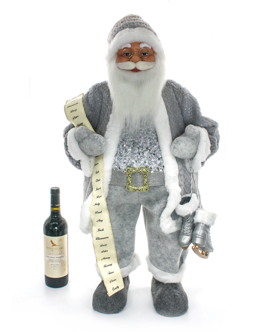 Large silver mist santa