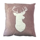 Pink Velvet White Deer Cushion