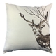 BROWN EMBROIDERED DEER HEAD CUSHION