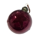 BURGUNDY FLOCK STAR GLASS BAUBLE